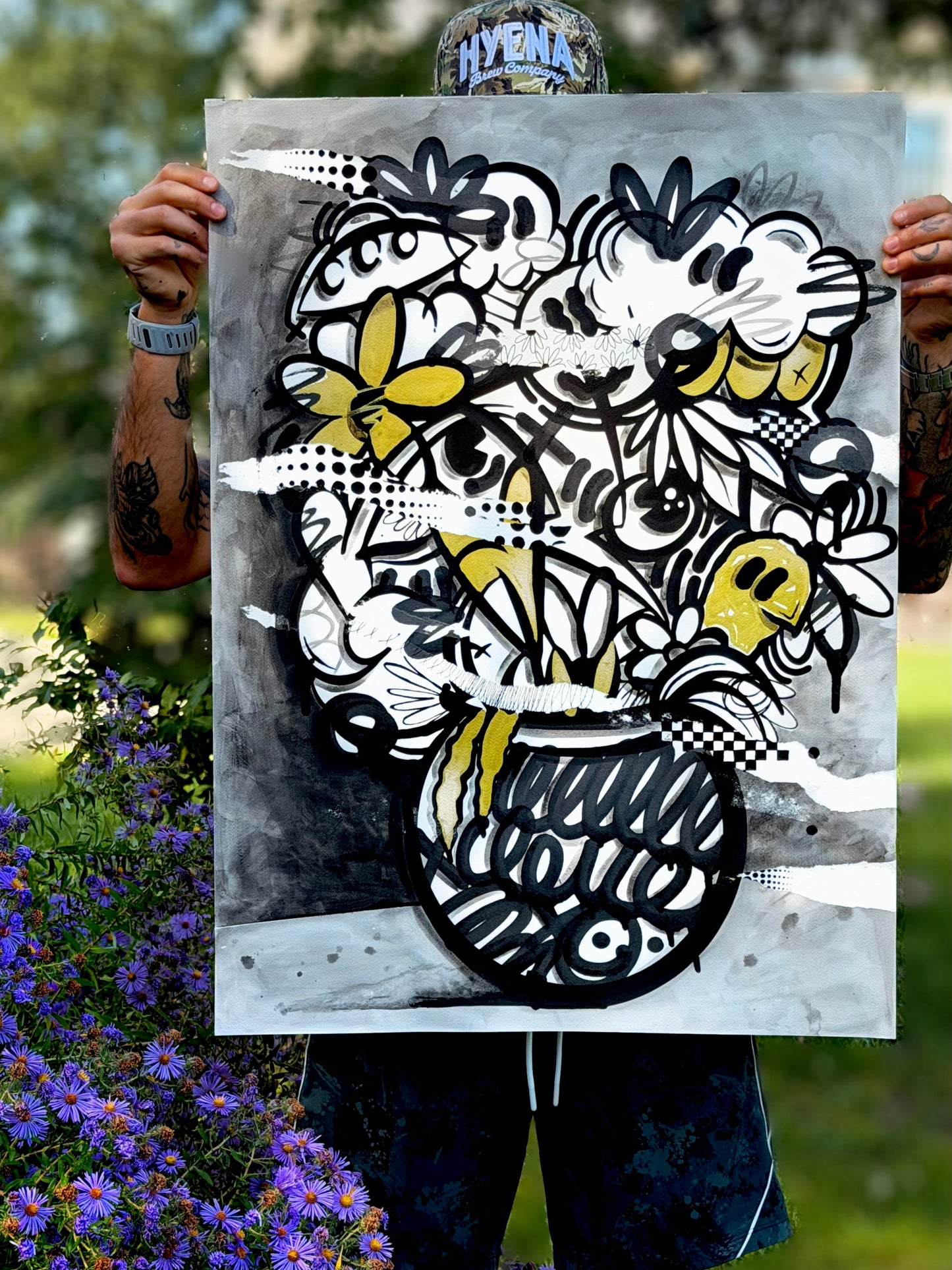 Gold & Concrete Bouquet- Original Work