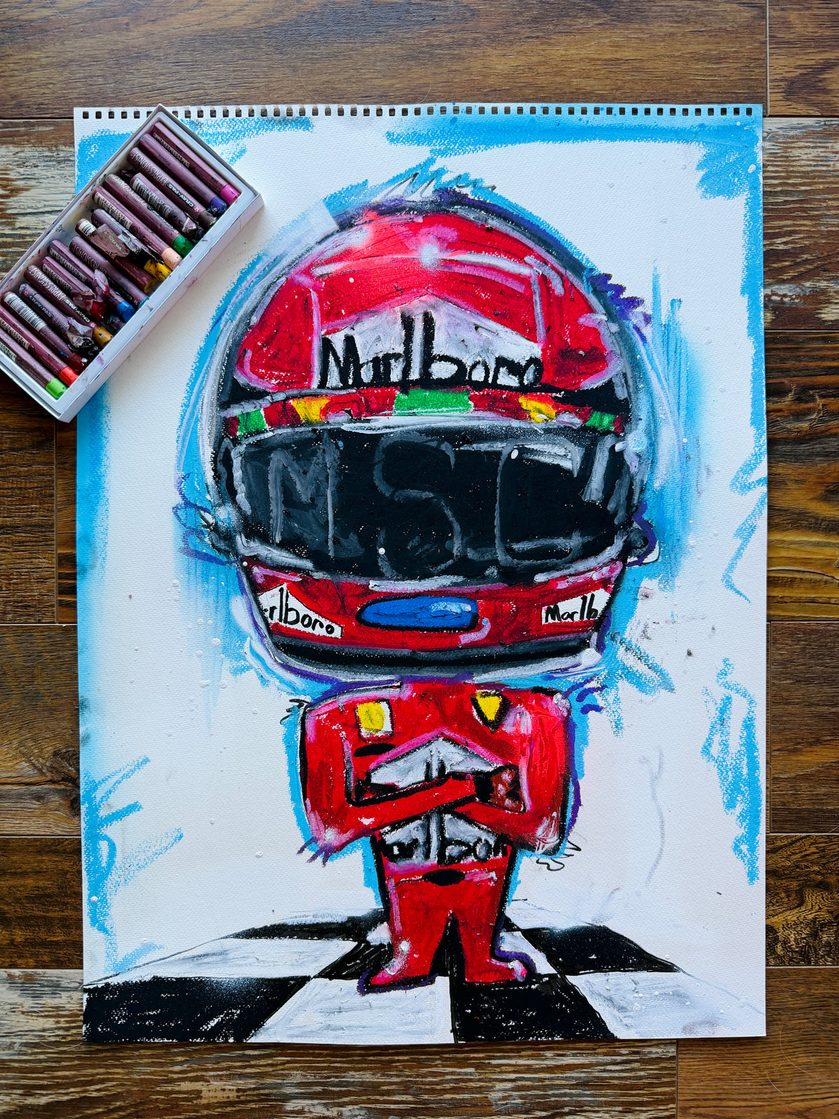 SCHU 2000. -Original Oil Pastel On Paper