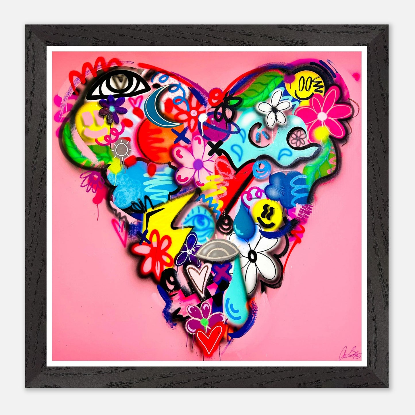Graffiti Doodle Heart Print