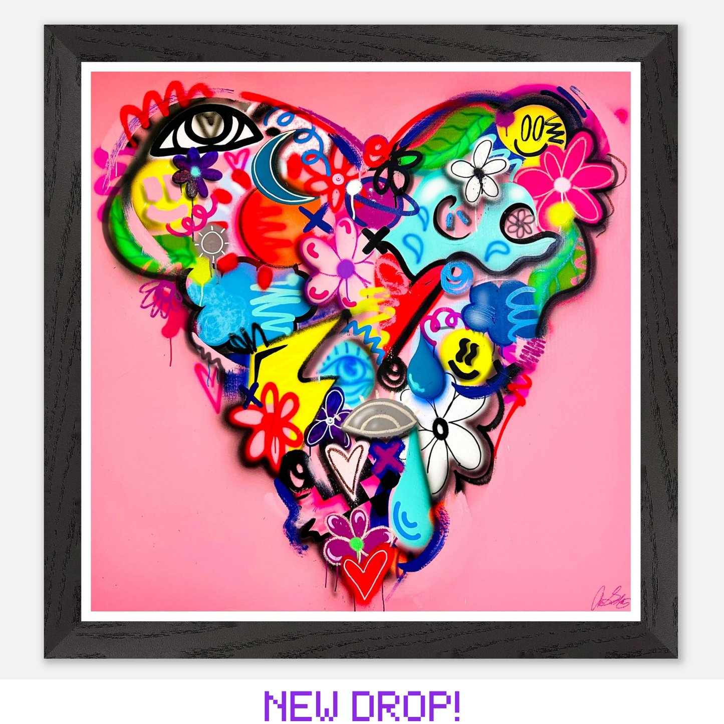 Graffiti Doodle Heart Print