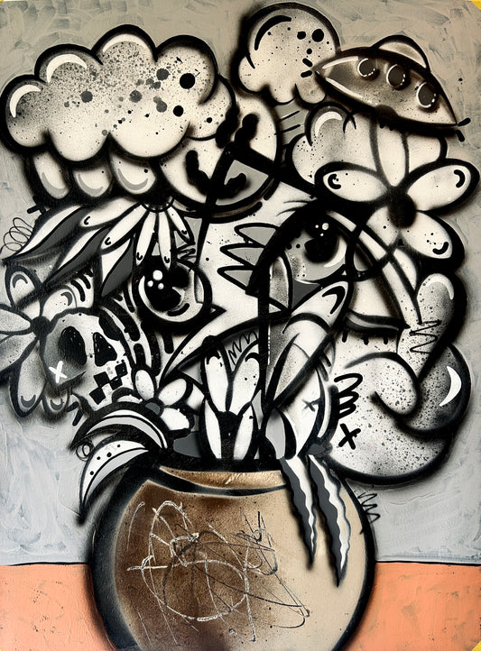 Pop Vase Original Work On Paper- Concrete